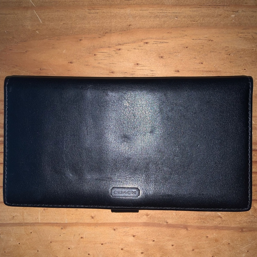 Black Coach long Wallet - Leather Protective Cove